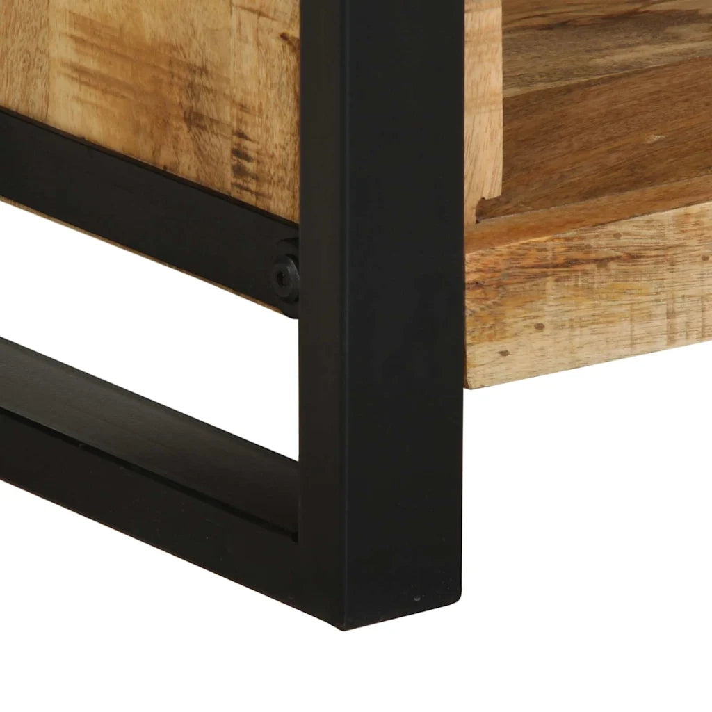 Comodino | Armadio da Notte | Mobiletto da notte Marrone Legno massello di mango