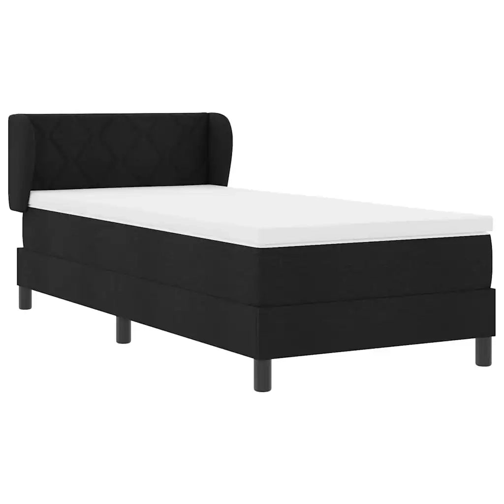 Letto a molle con materasso Nero 90 x 200 cm Tessuto 3340068