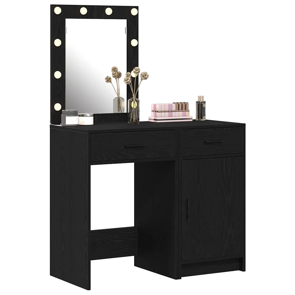 Tavolo da Trucco 2 pcs Nero 50 x 41 x 135 cm Legno multistrato 3334237
