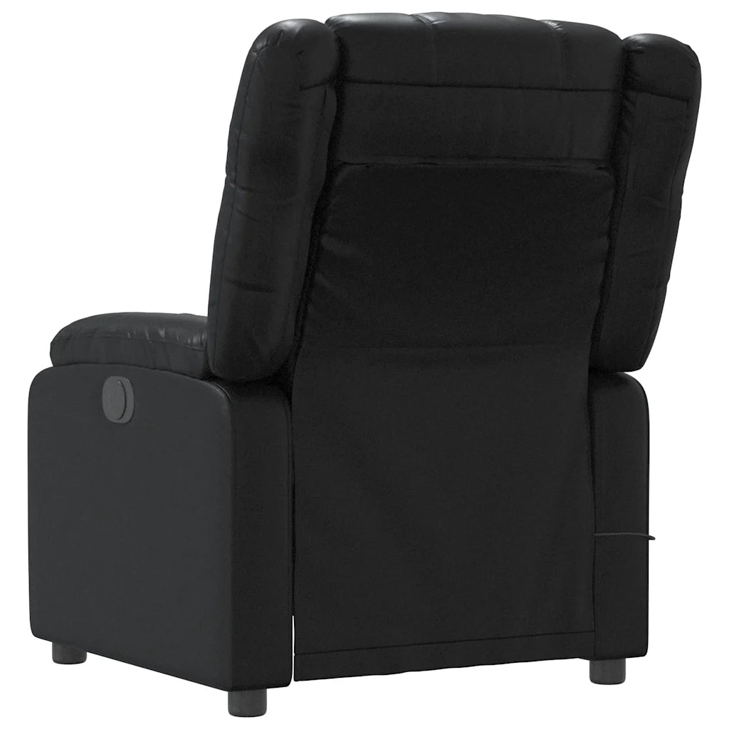 Poltrona Massaggiante | Sedia Relax Reclinabile Nera in Similpelle