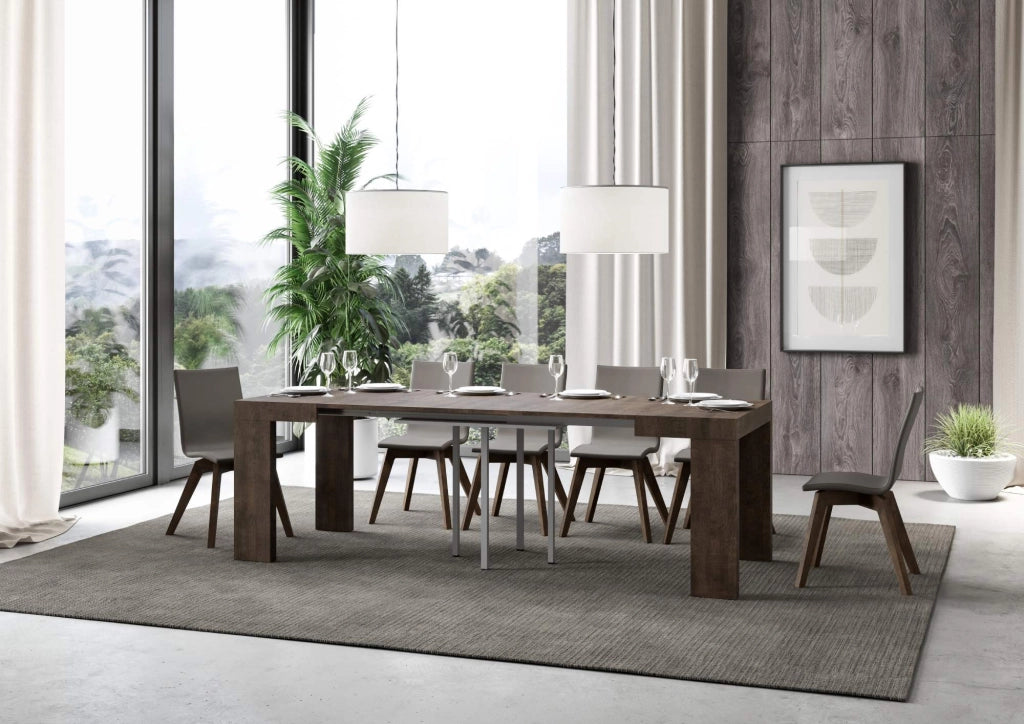 Tavolo allungabile 90x90/246 cm Roxel Noce