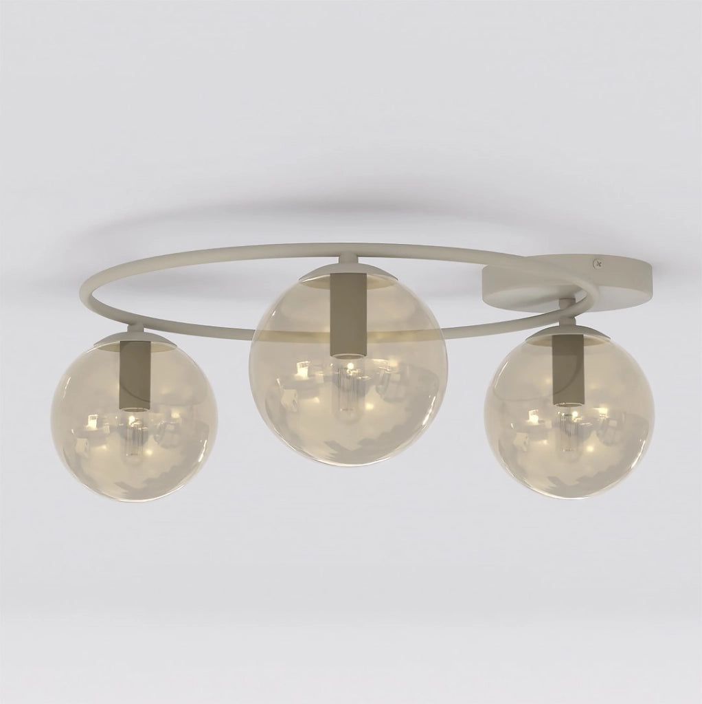 Lampada da soffitto SOPRA 3xE14 vetro beige Emibig
