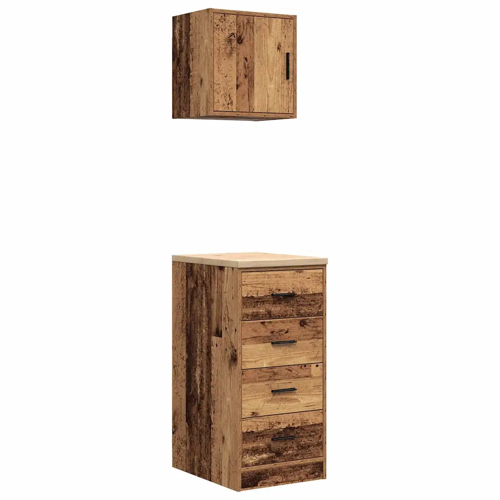 Armadi da Garage 2 pz Legno Antico in Legno Multistrato CFW4227228