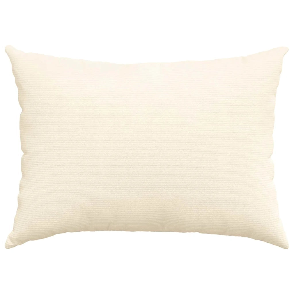 Cuscini da Divano 2 pz-Set di 2 Cuscini per Sofa Crema 70 x 50 cm Tessuto in Cords 631437