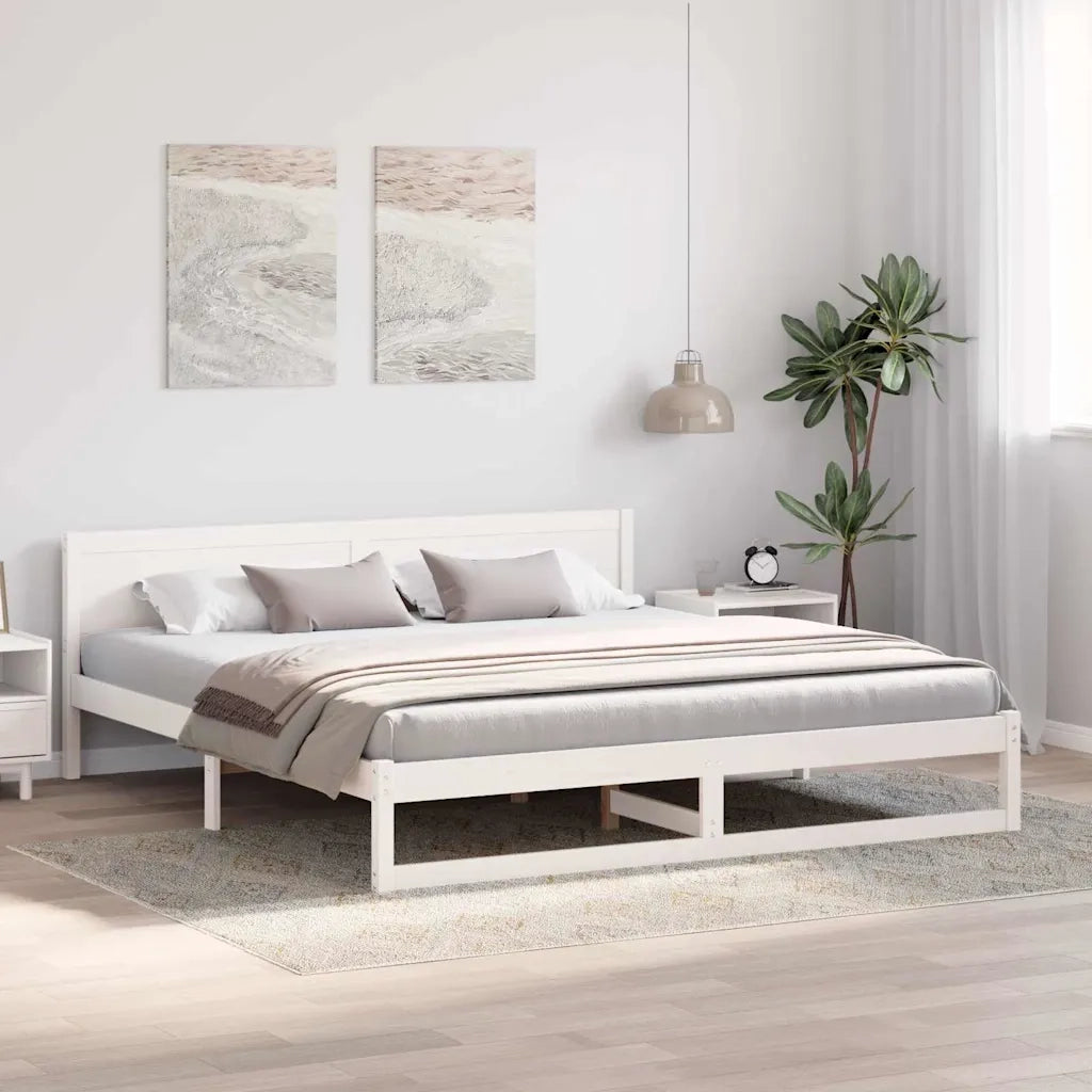 Struttura del letto Bianco 200 x 200 cm Pino massello