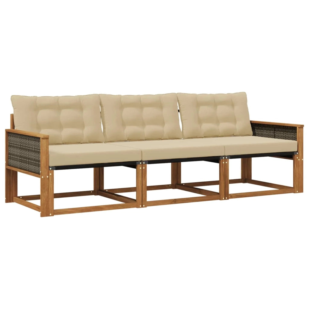 Set di divani da esterno 3 pz Naturale e Beige 3381213
