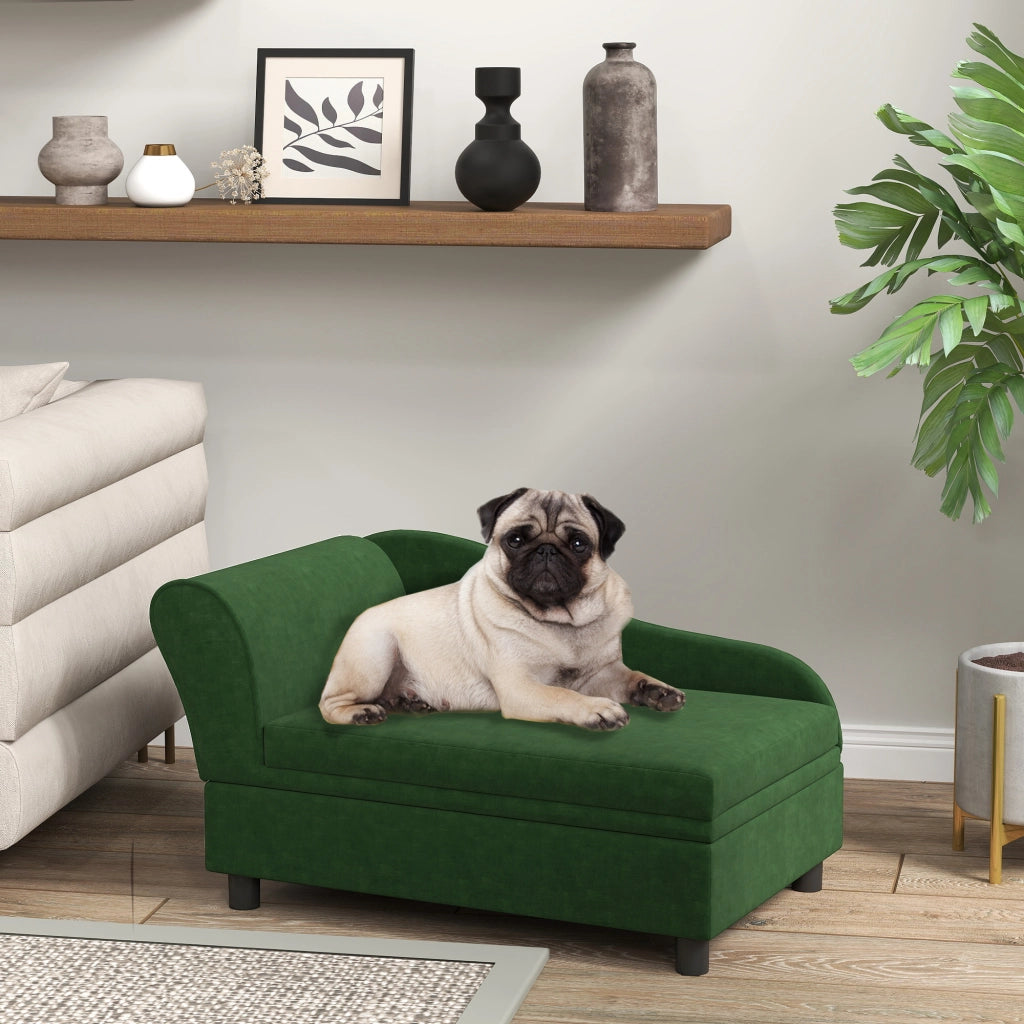 Divano per cani e gatti con cassetto ¨C Minimal ¨C verde 76x45x43 cm
