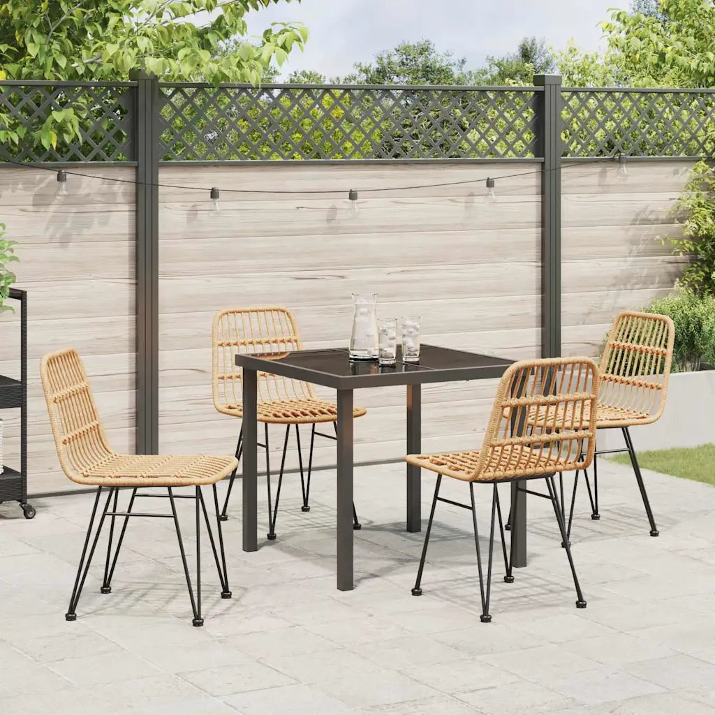 Set da Pranzo per Giardino 5 pcs Marrone