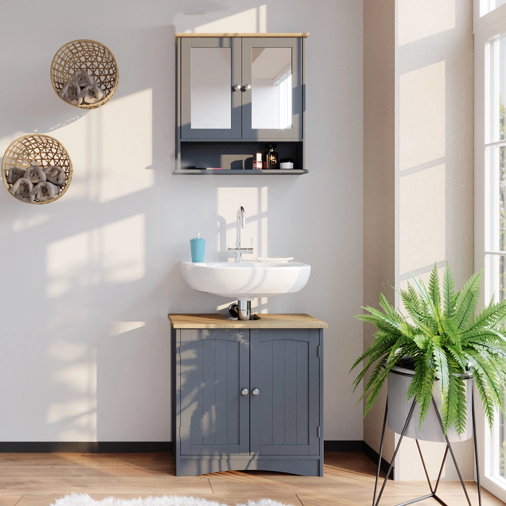Vicco Set mobili bagno Grigio 2 parti