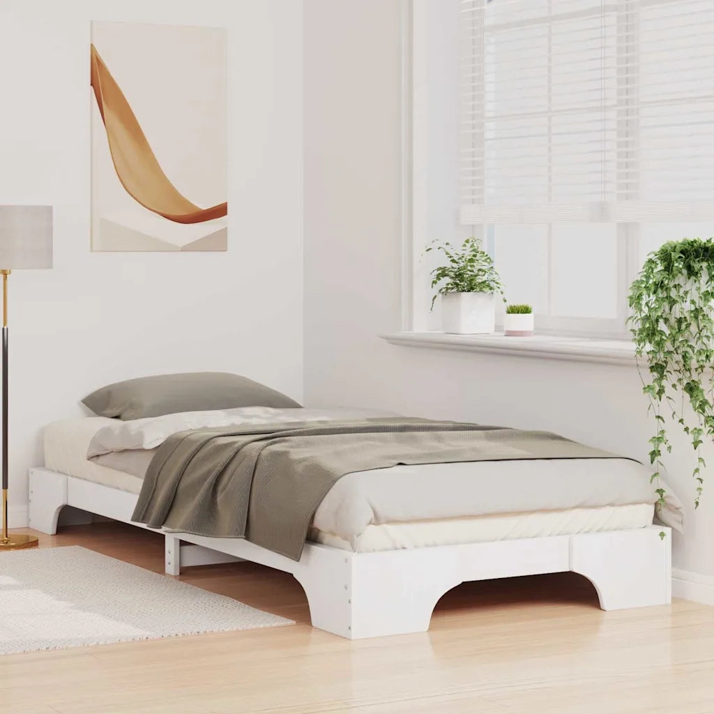 Struttura del letto Bianco 100 x 220 cm Pino massello 872918