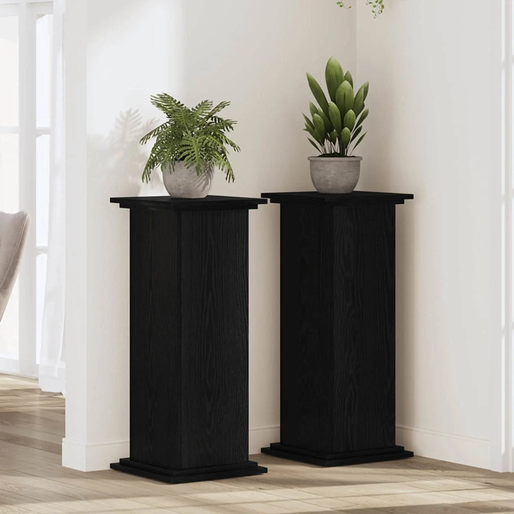 Supporto per piante | Sostegno per piante Rovere Nero 33 x 33 x 80 cm