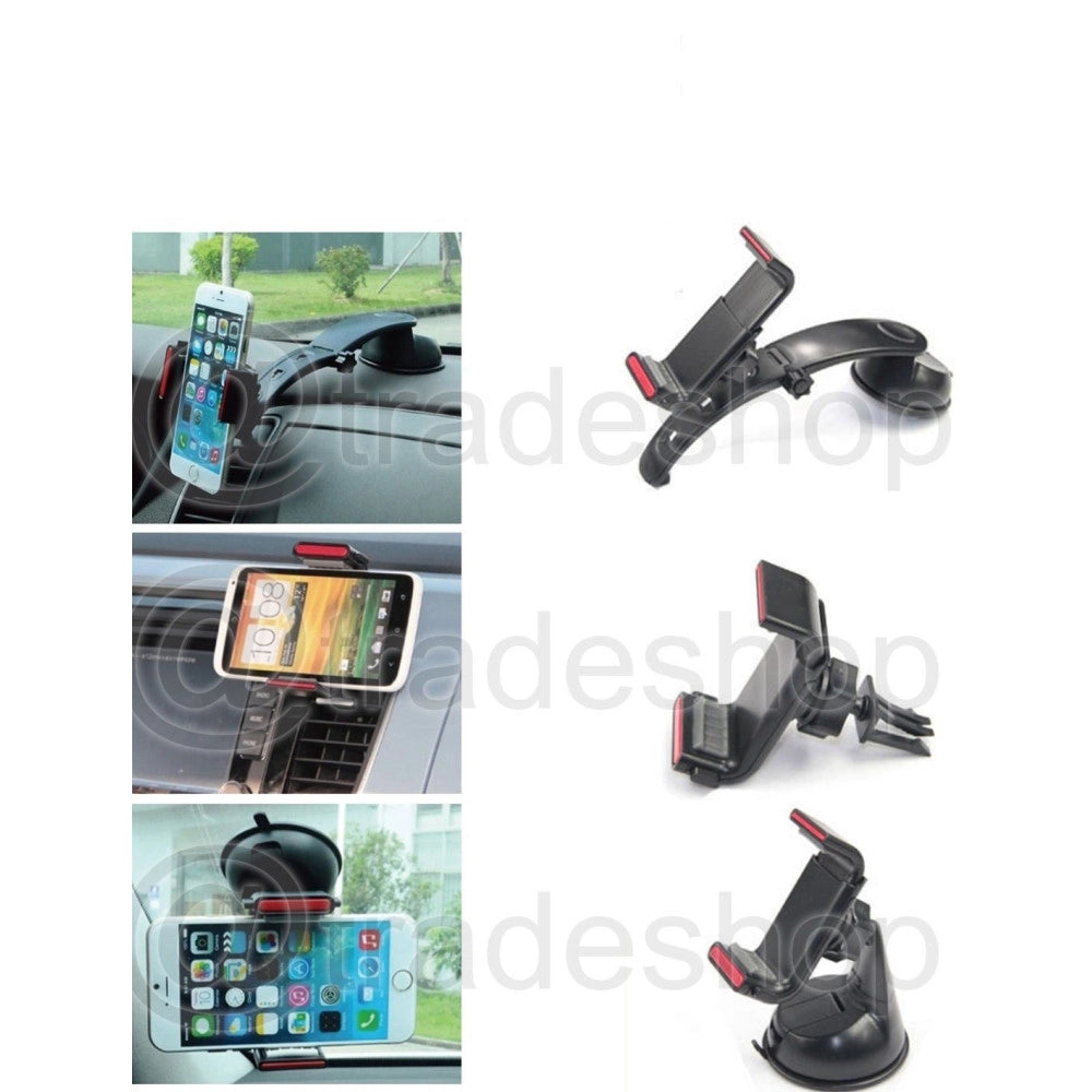 Trade Shop - Supporto Jhd-301 Auto Universale 360 Gradi 3 In 1 Ventosa Per Smartphone -