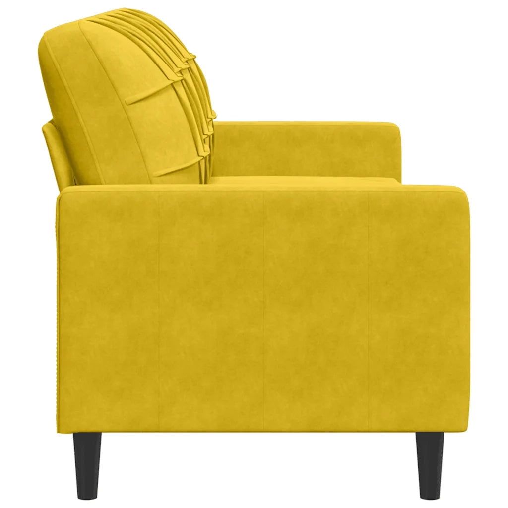 Divano a 3 Posti-Sofa 3 Posti Giallo 180 cm in Velluto 463264