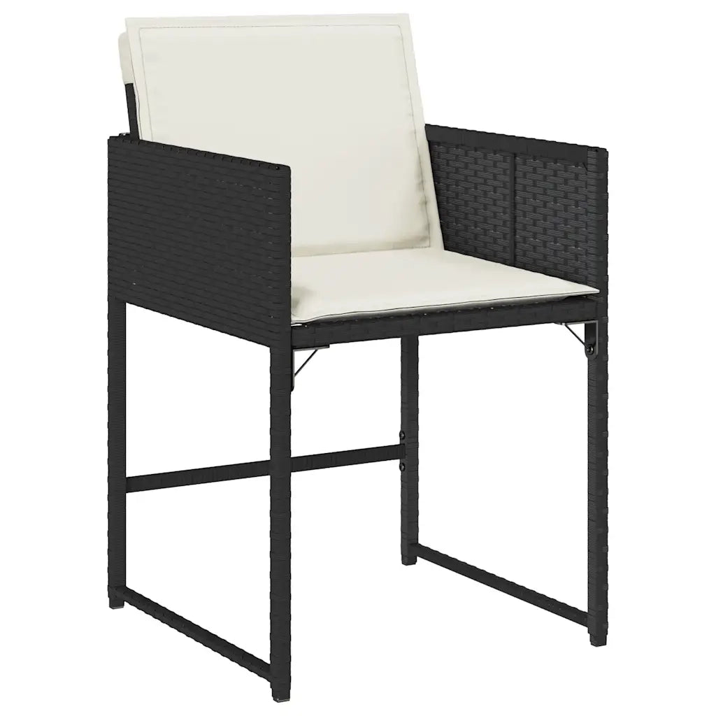 Set da Pranzo da Giardino 11 pz con Cuscini in Polyrattan Nero 3278162