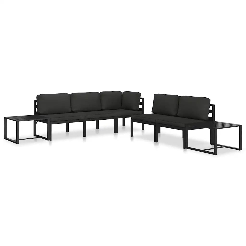 Divano Angolare Modulare 1 pz con Cuscini Alluminio Antracite 49239