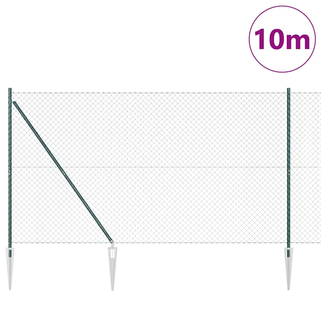 Palo della recinzione | Pannello per recinzione Verde 10 x 1,6 m (rete 40 x 40 mm)