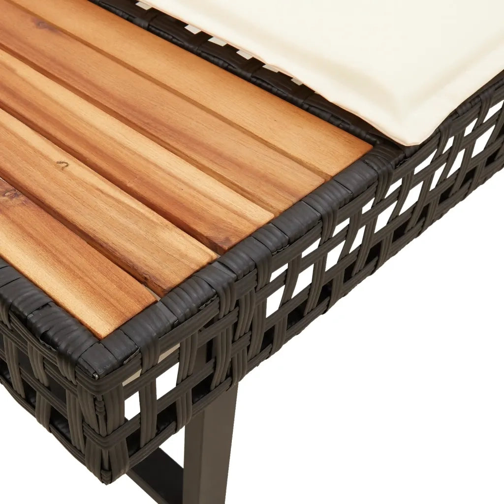 Set Divani da Giardino 2 pz con Cuscini Nero Polyrattan e Vetro 3277493