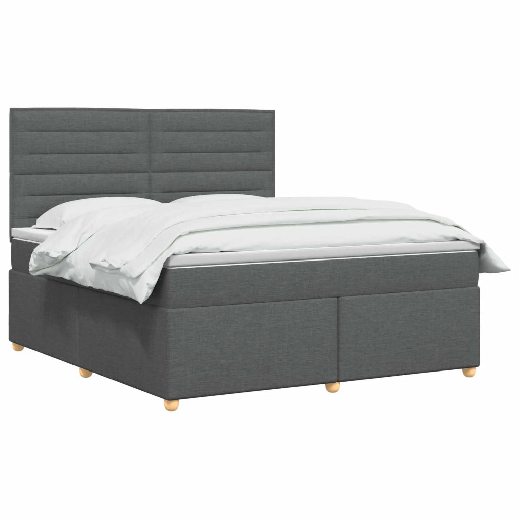 Letto box spring con materasso Grigio Scuro 140 x 200 cm 3453894