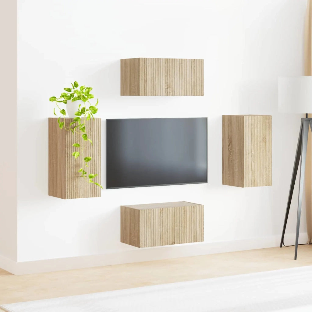 Set mobile TV 4 pcs Rovere Sonoma Legno multistrato