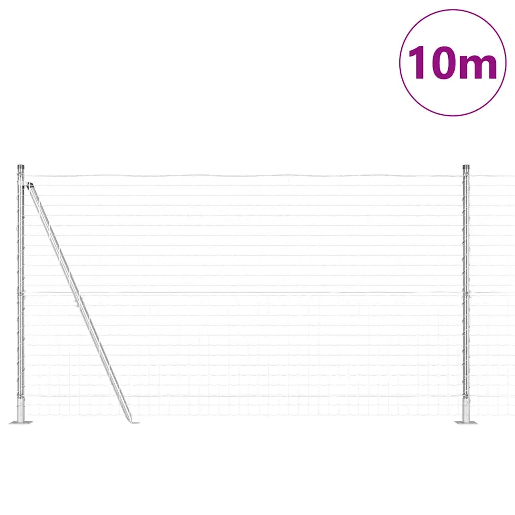 Recinzione da Giardino | Recinzione con Posto Argento 1,2 x 10 m Acciaio