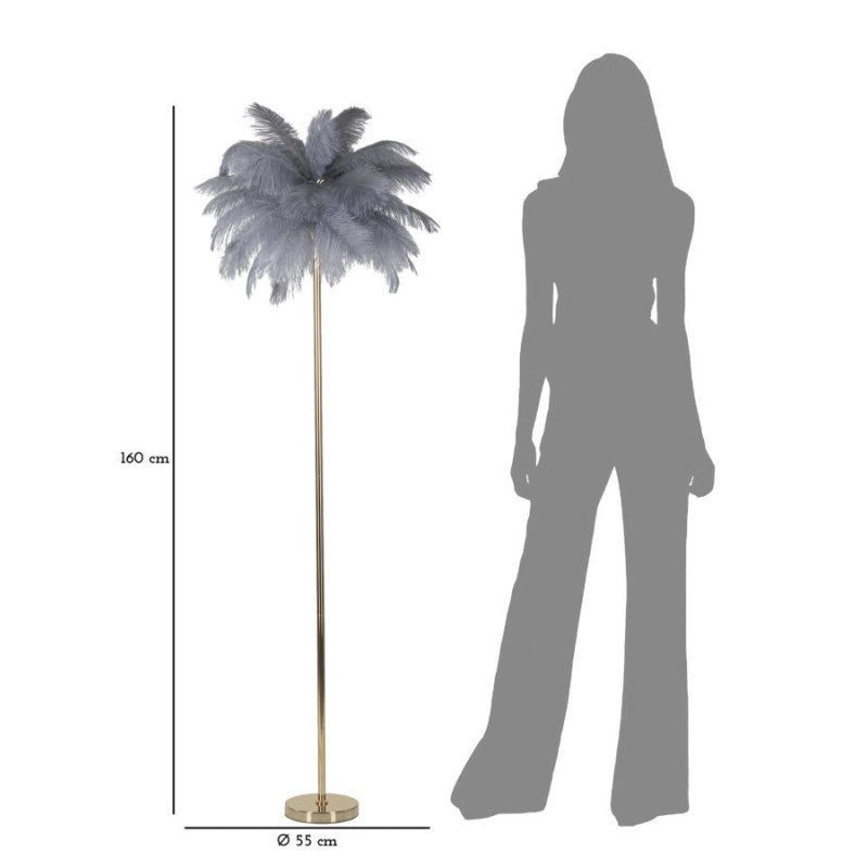 Lampadelle A Da Terra Palm Grigia cm ø 55x160