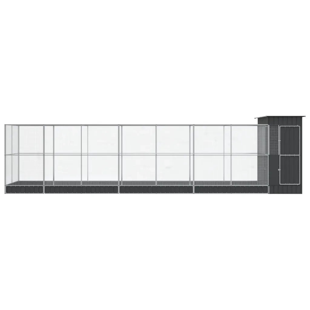 Voliera con Estensione Argento 830x203x216 cm in Acciaio