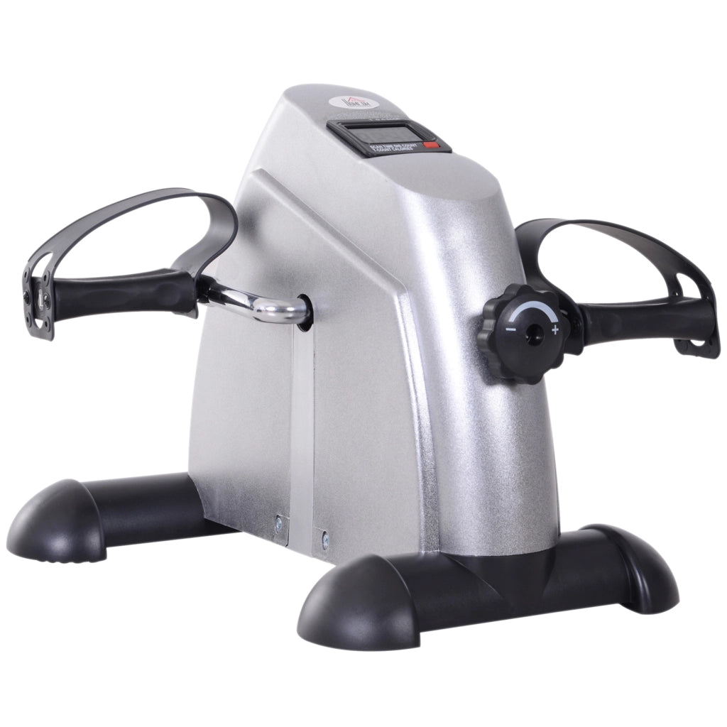 Mini Pedaliera da Allenamento ¨C Xylo ¨C LCD, Resistenza Regolabile, 35x40x31cm, Argento