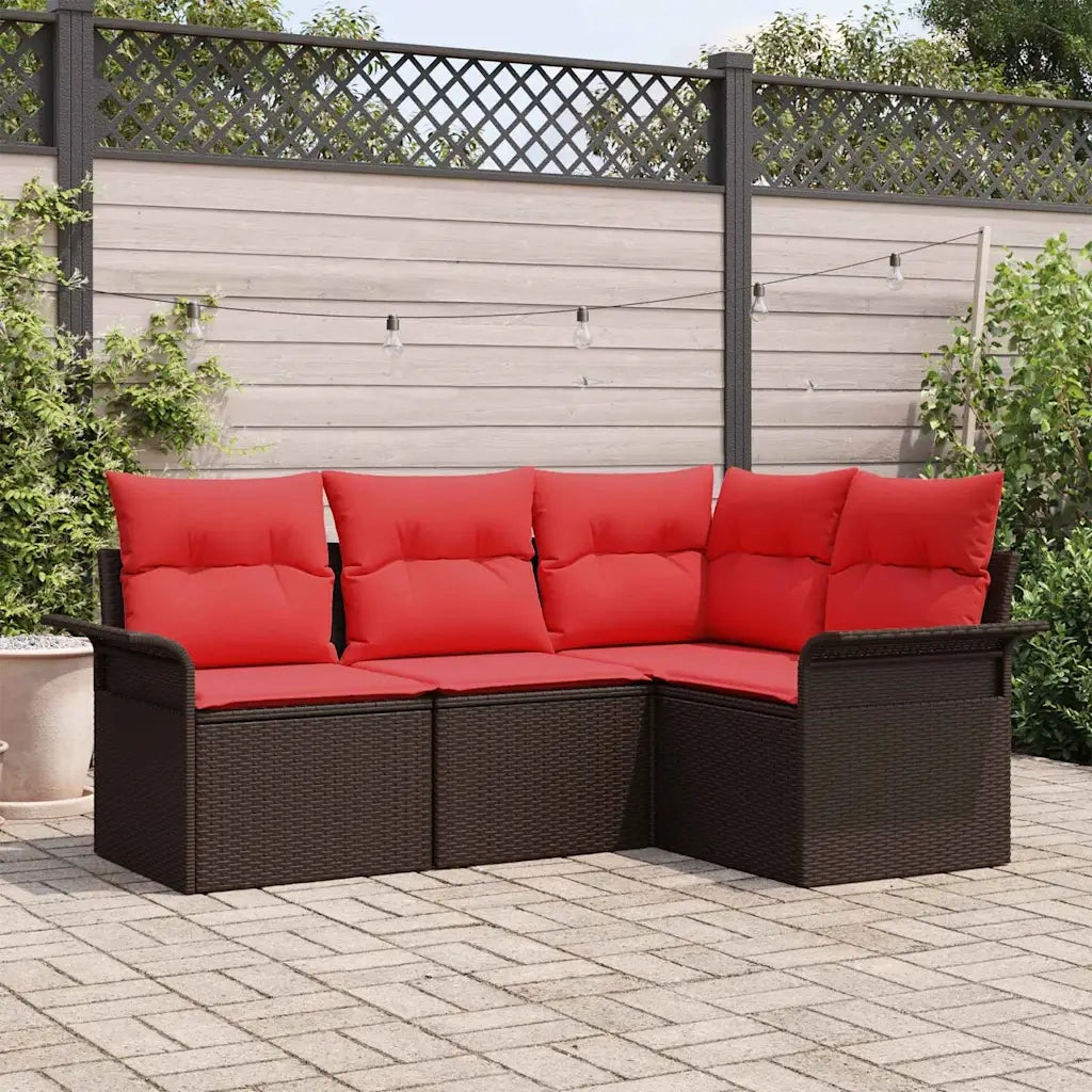 Set Divano da Giardino 4 pcs Marrone polyrattan 3354013