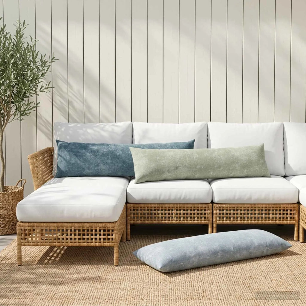 Federa 2 pz HEERLEN Blu 40 x 145 cm Tessuto Chenille 908928