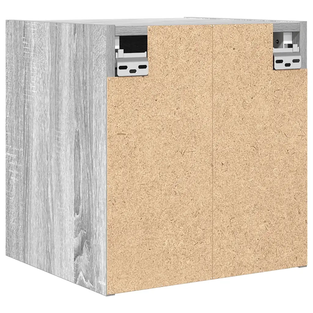 Comodino a Muro-Tavolino da notte sospeso Grigio Sonoma 38x34x40 cm 866197