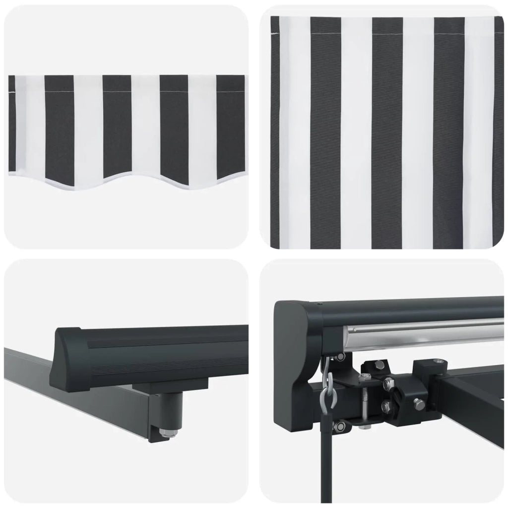 Cornice per Tenda Manuale con LED Antracite e Bianco 4 × 3,5 m 3420864