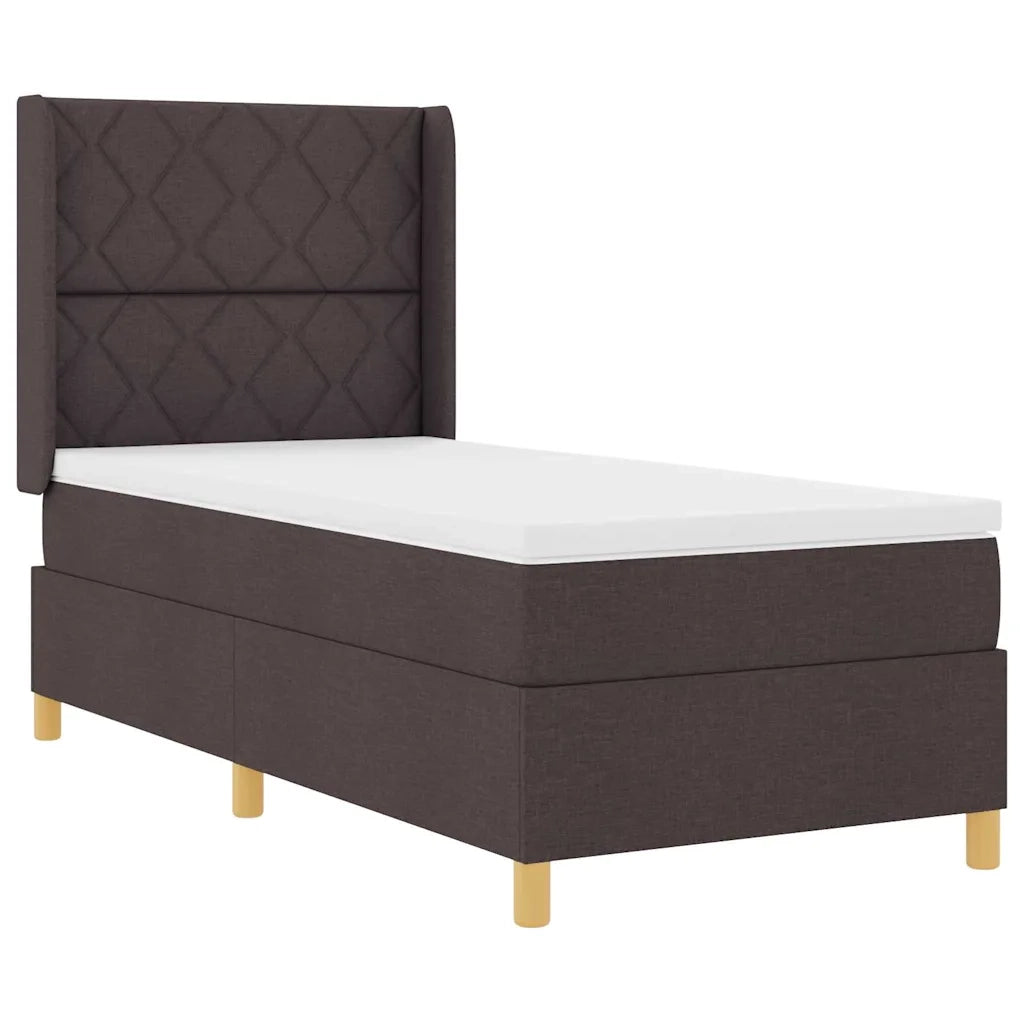 Letto a molle con materasso Marrone 140 x 190 cm Tessuto 3343731