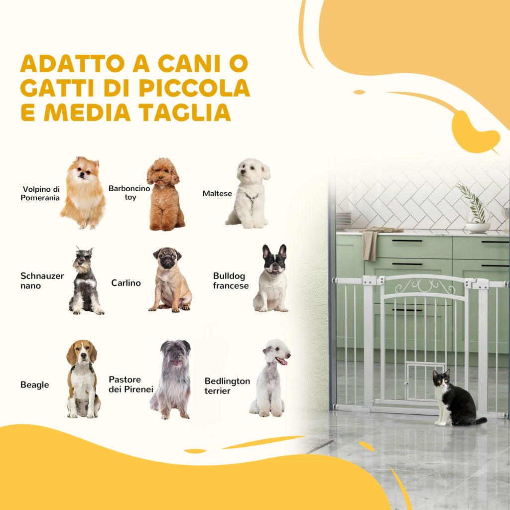Porta per Cani e Gatti Regolabile ¨C Minimal ¨C Bianco 76-104x77cm