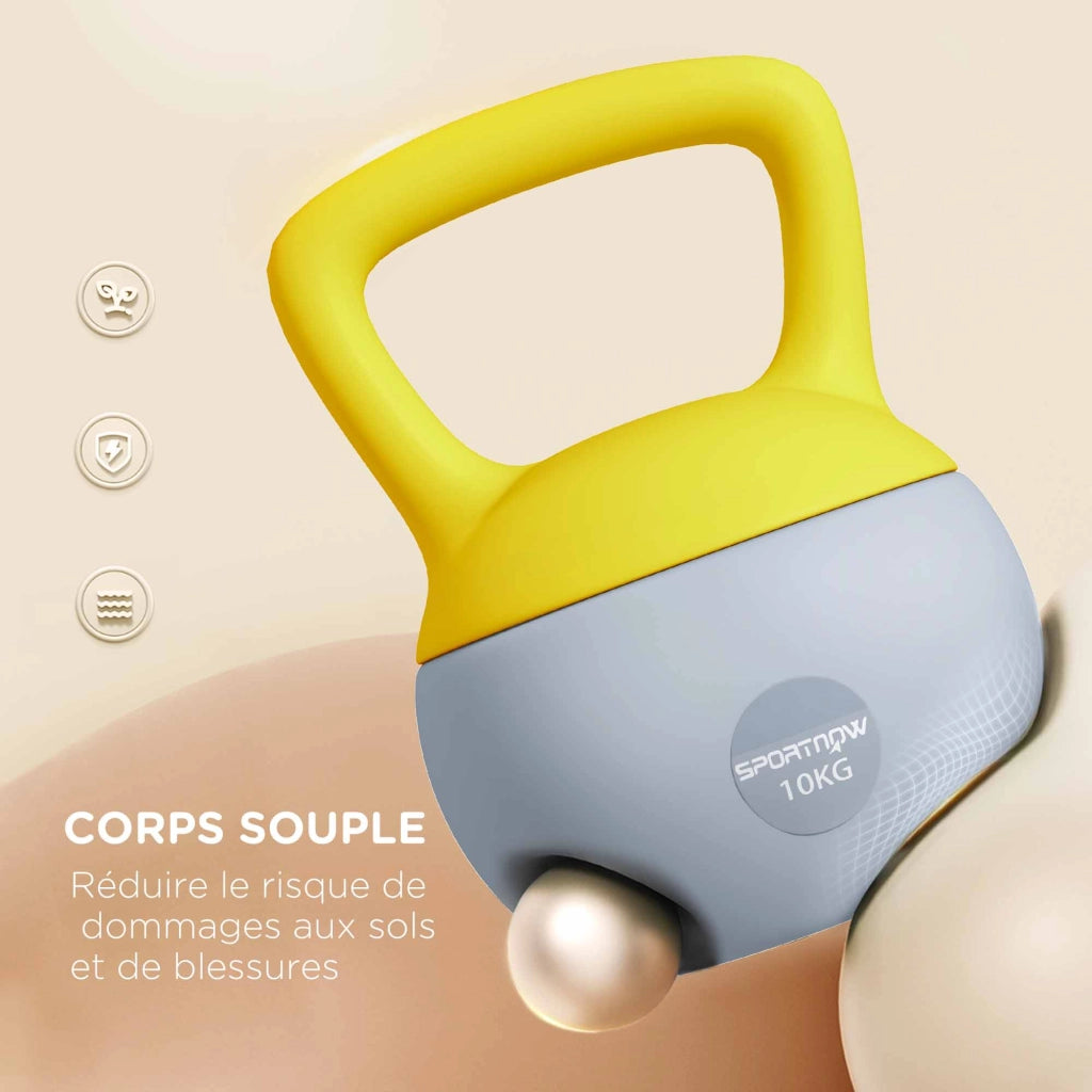 Kettlebell ¨C zephmum ¨C 10kg, grigio e giallo