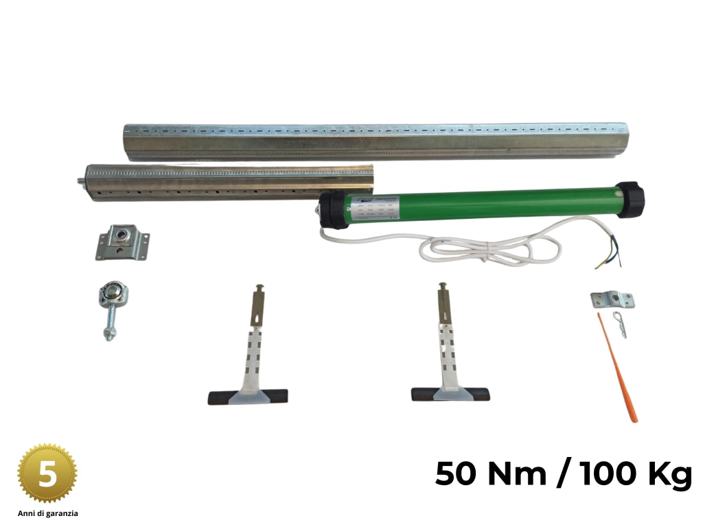 Kit tapparelle elettriche 100 kg 50 Nm Rullo da 190 cm a 225 cm Completo con Molle di Sicurezza