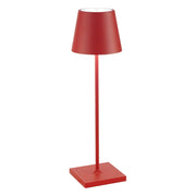 Zafferano Poldina Pro Lampada da tavolo LED Wireless Ricaricabile Dimmer touch 2700K-3000K IP65 Uso Interno/Esterno h.38cm - Rosso