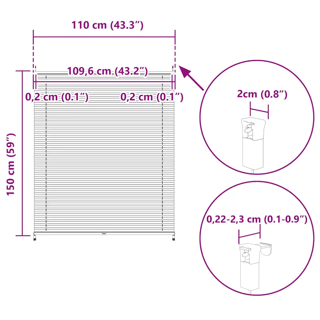 Tenda plissè 110x150cm Crema 240647