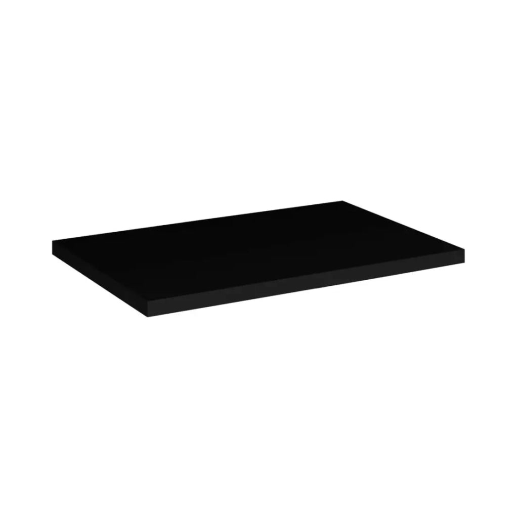 Set da bagno sospeso VANO 50cm: mobile sottolavabo con ante a doghe nero + piano per lavabo nero opaco