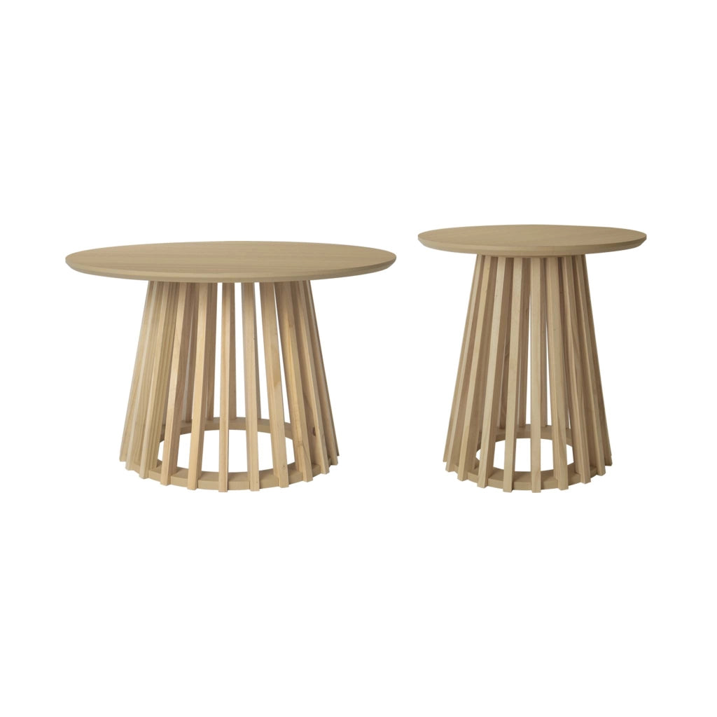 2 tavolini rotondi effetto rovere ø40cm e ø60cm i sweeek
