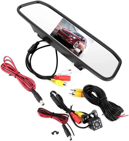 Retrovisore con Camera a Visione Notturna e Angolazione Ampia, Schermo LCD a Tela Interattiva, 43 Pollici. Adatto per Auto e Camion.
