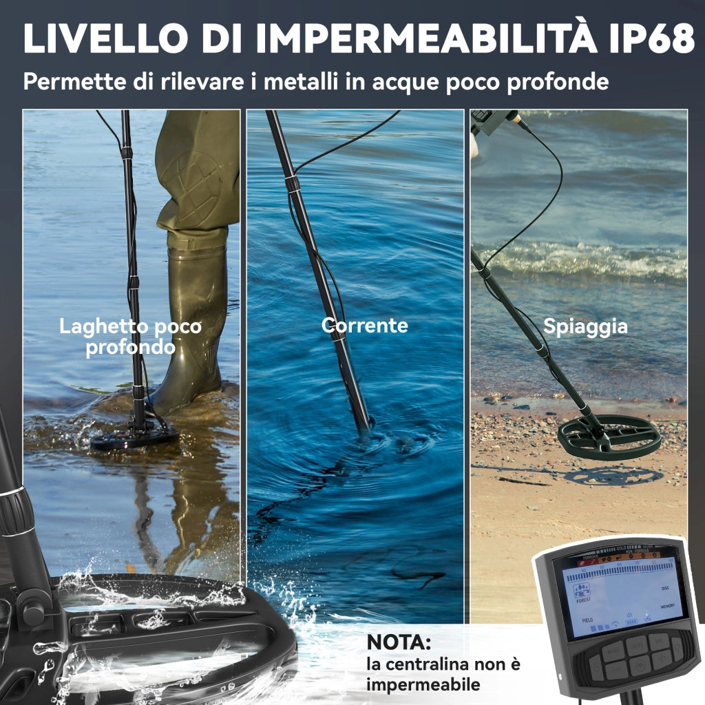 Metal Detector ¨C Minimal ¨C Impermeabile IP68 Display LCD