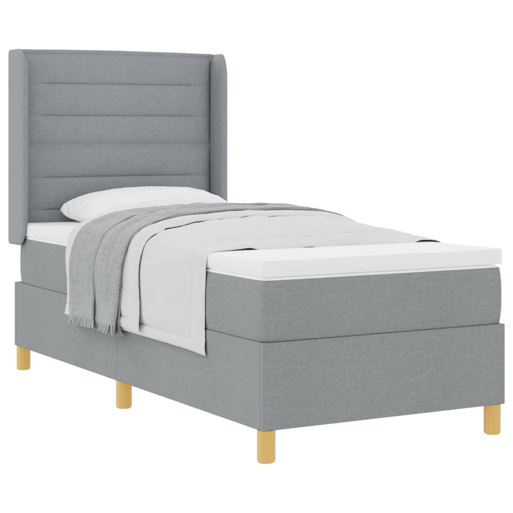 Letto a molle con materasso Grigio chiaro 80 x 200 cm Tessuto 3341735