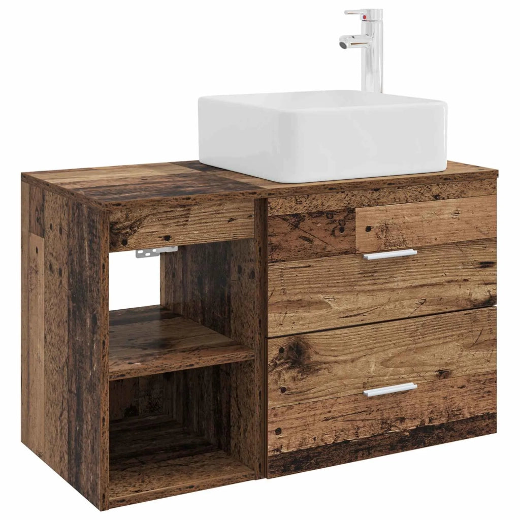 Set di mobili per il bagno 2 pz Legno antico 3403902