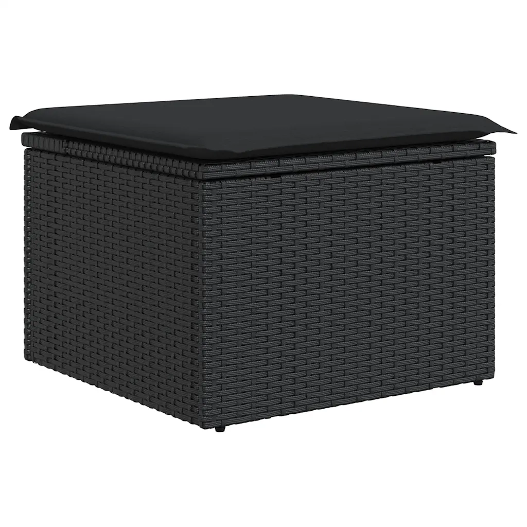 Set Divano da Giardino 6 pz con Cuscini Nero in Polyrattan 3327247