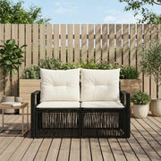 Divano da giardino 2-Numero di posti Nero polyrattan 42026704