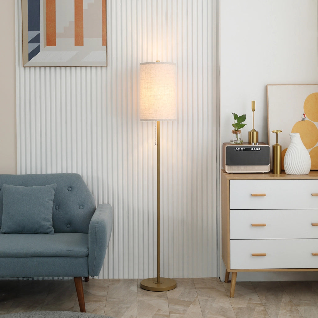 Lampada da terra ¨C zephmum ¨C oro e bianco