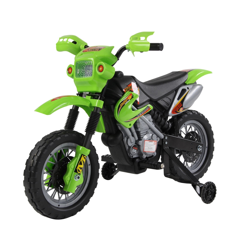 Moto Elettrica per Bambini ¨C Minimal ¨C Verde e Nero 3-6 Anni