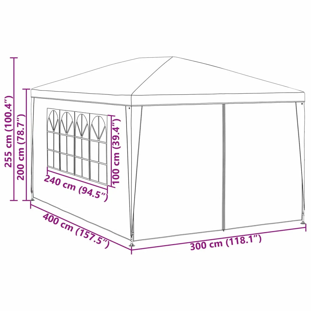 Tenda Party 400 x 300 x 255 cm Rosso PE e Acciaio 42032347