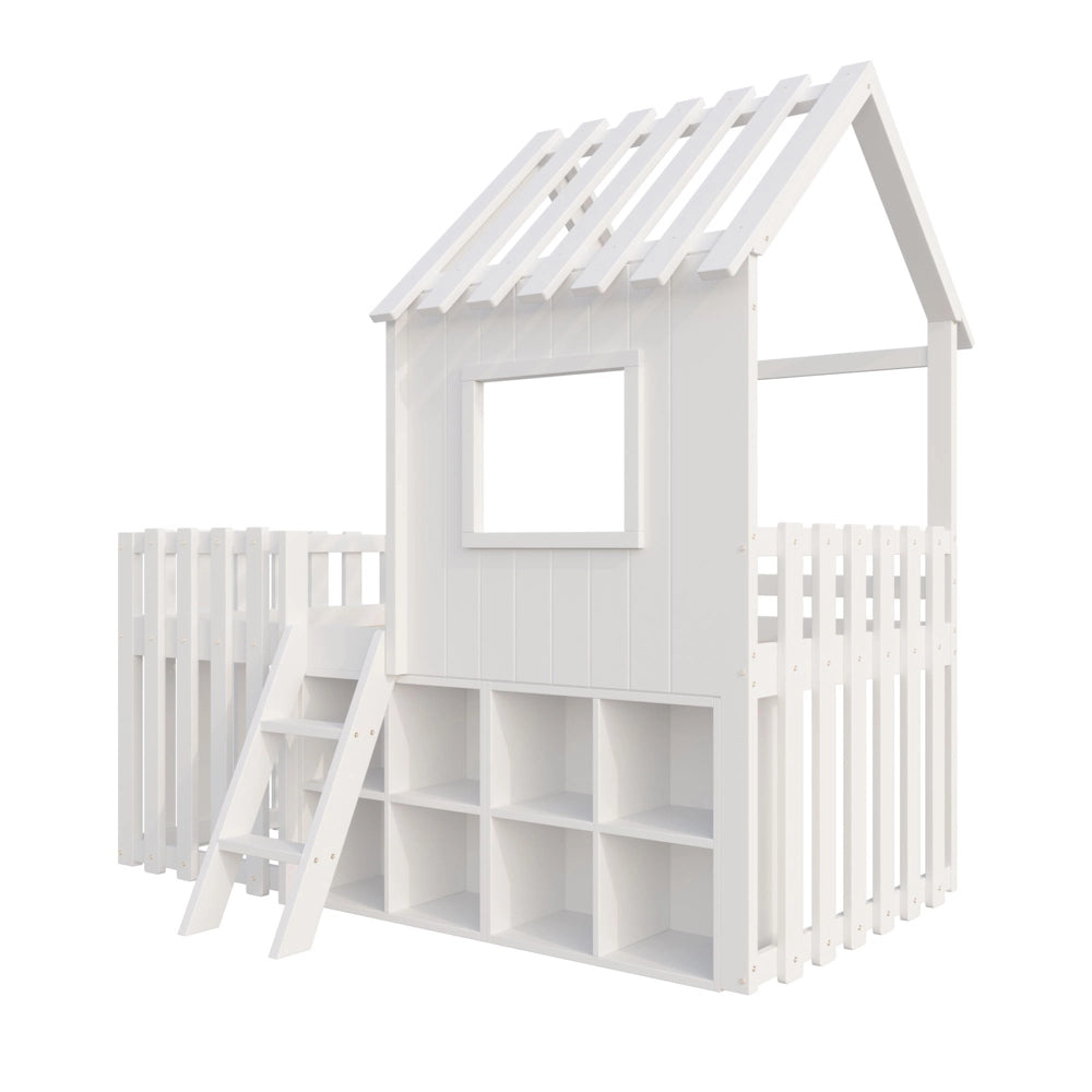 Letto casa bambini - Xylo - 90x200 cm legno bianco
