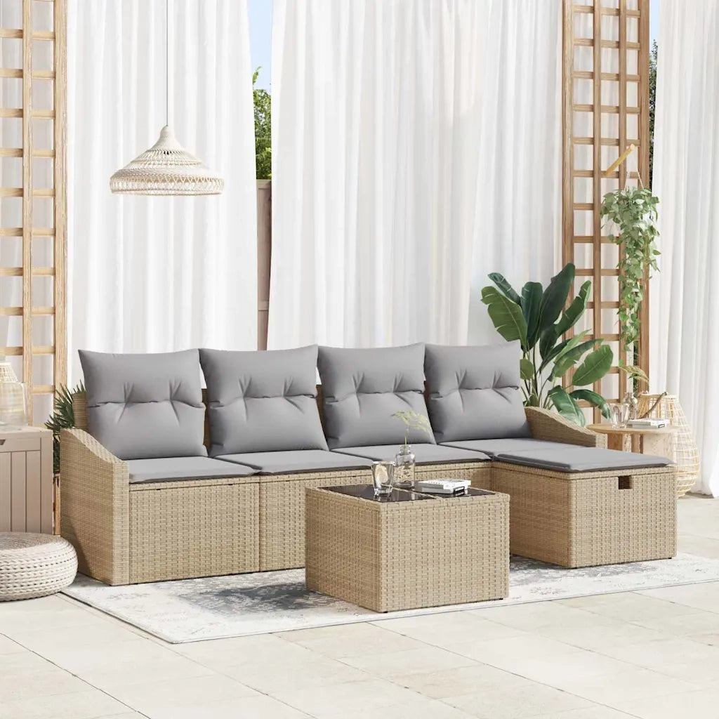 Set di divani con cuscino 5 pcs polyrattan 3360601